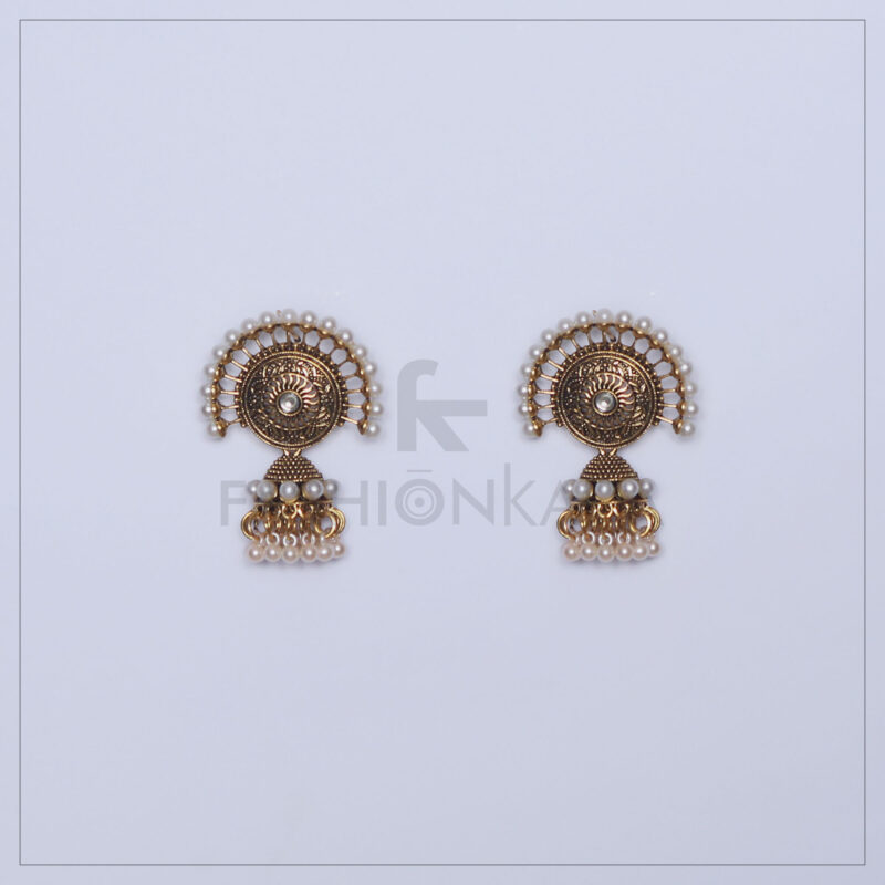 Golden Peacock Jhumki