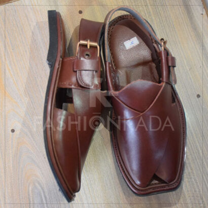 Charsadda Chappal Brown Gol Shape